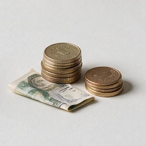 Pi&egrave;ces et billet, en maquette miniature